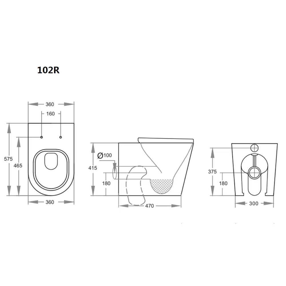 Rimless Back To Wall Toilet