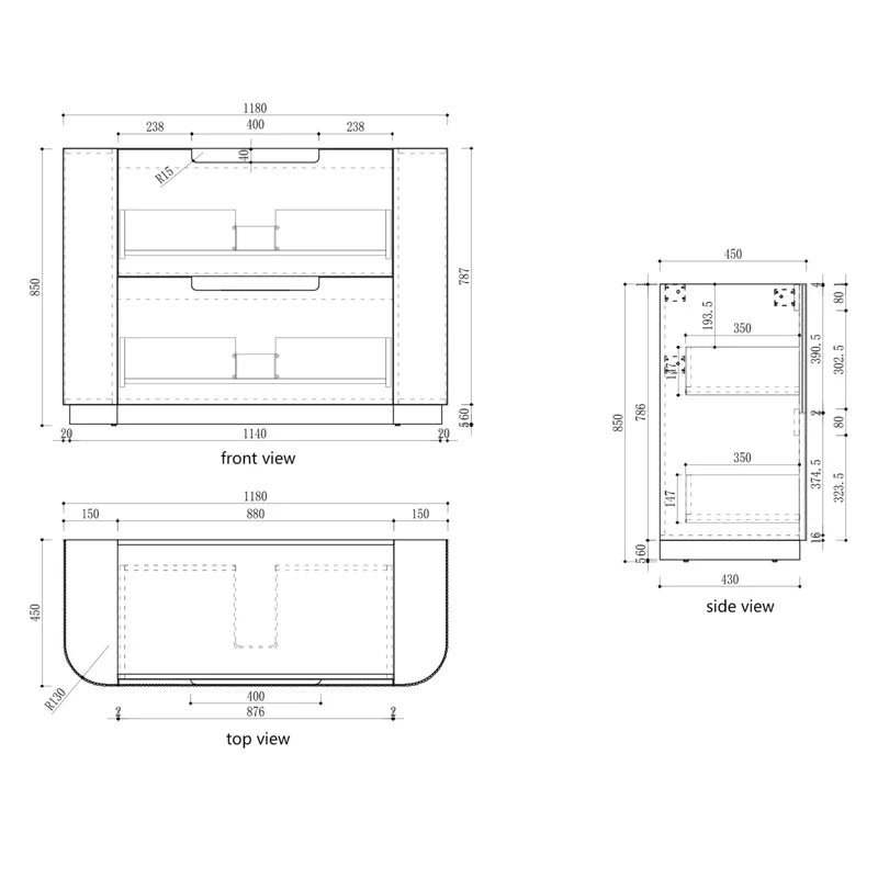 Aulic Curva Matte White Free Standing Vanity