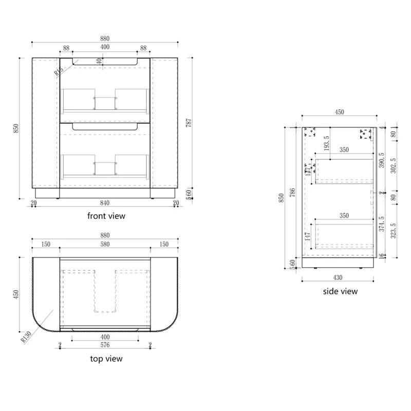 Aulic Curva Matte White Free Standing Vanity