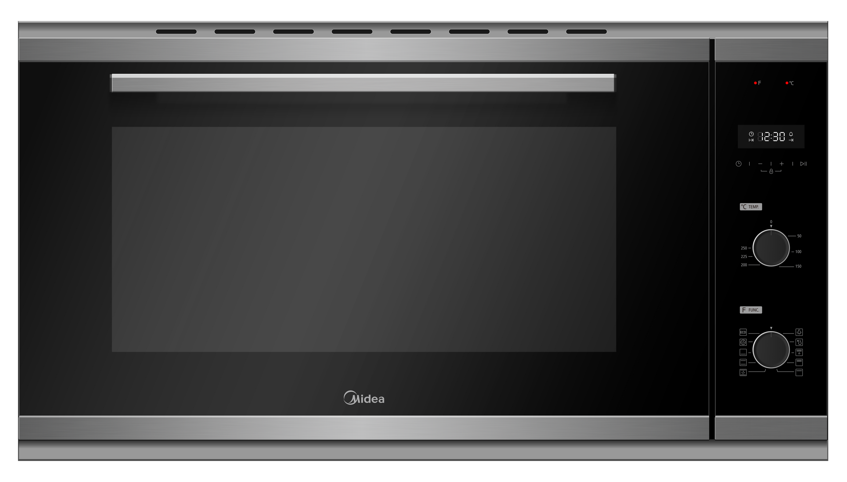 Midea 90cm Built-in Oven - Black Glass / Stainless Steel (93M90D0)