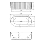 Fluted Design Acrylic Bath Tub 2