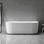 Back to Wall Fluted Design Acrylic Bath Tub