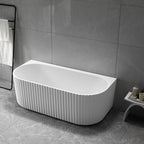 Back to Wall Fluted Design Acrylic Bath Tub