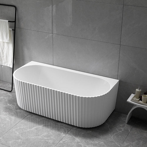 Back to Wall Fluted Design Acrylic Bath Tub