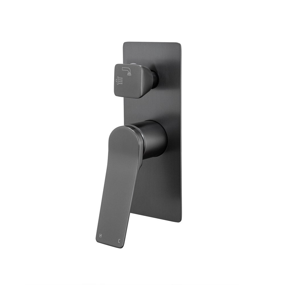 Rushy Square Wall Mixer With Diverter
