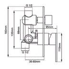 Lucid Pin Round Shower/Bath Mixer With Diverter