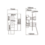 Rushy Square Wall Mixer With Diverter