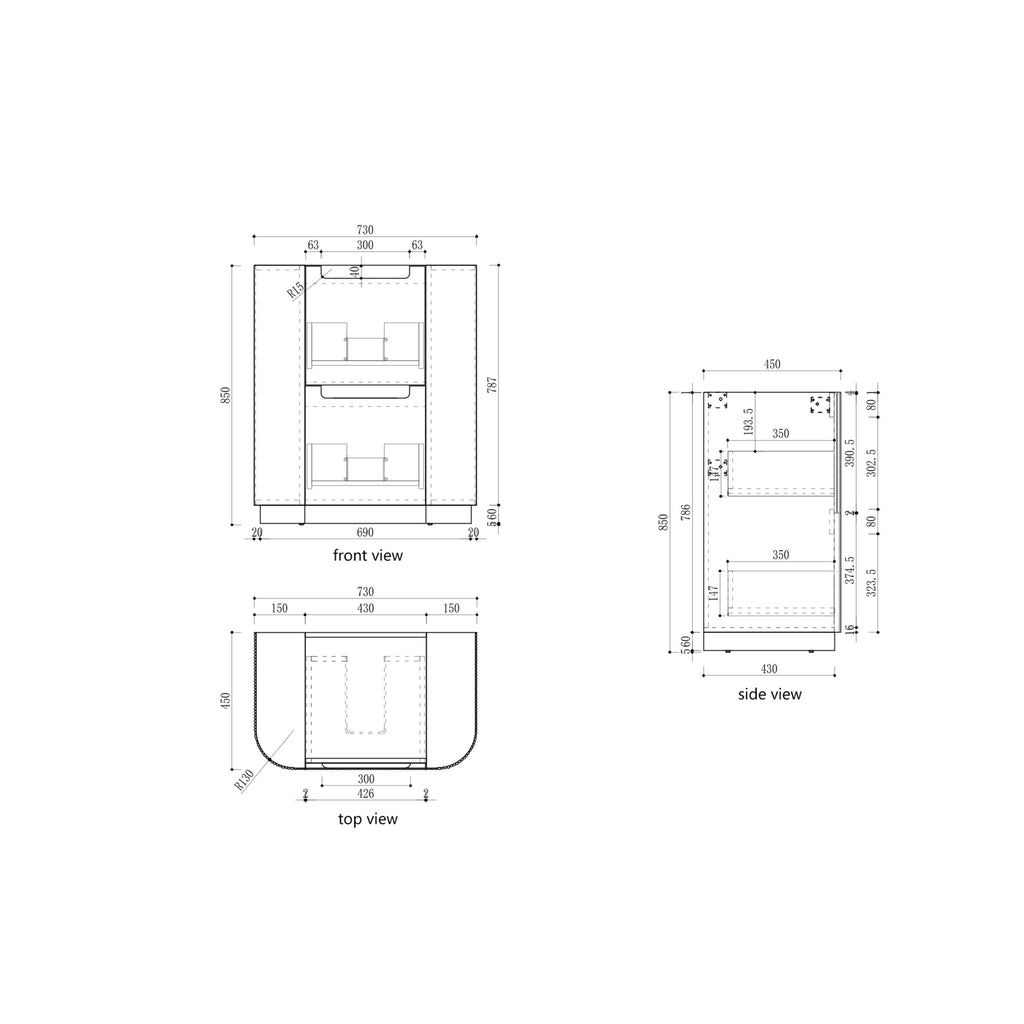 Aulic Curva Matte White Free Standing Vanity