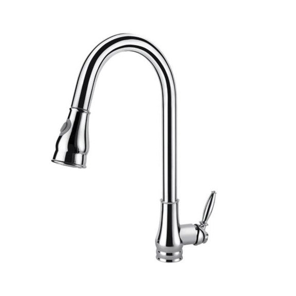 Round Vintage Pull Out Kitchen Sink Mixer Tap