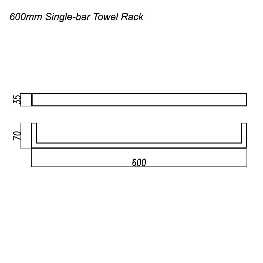Ivano 600mm Single Towel Rail