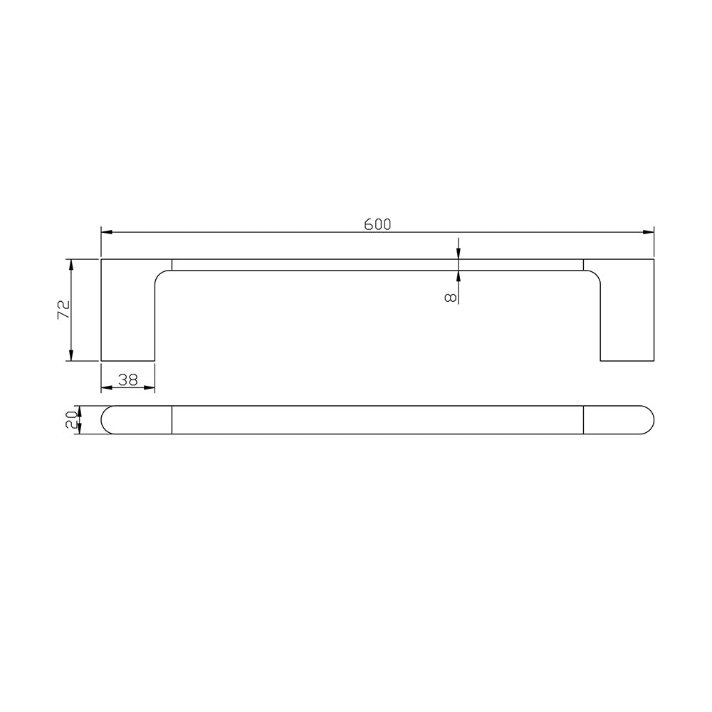 Vog 600mm Single Towel Rail
