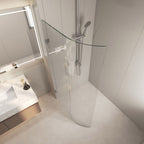 Curved Walk-in Shower Screen Panel, Multiple Finish Fittings