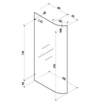 Curved Walk-in Shower Screen Panel, Multiple Finish Fittings