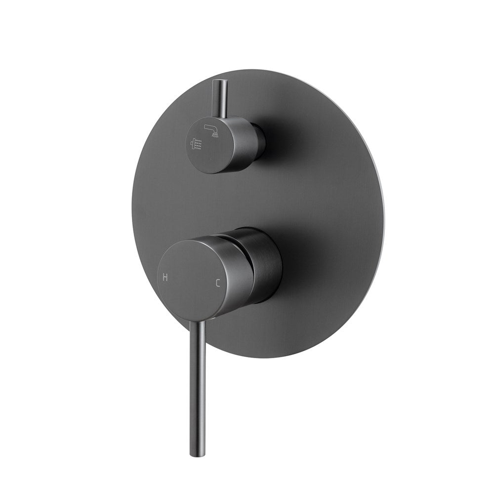 Lucid Pin Round Wall Mixer With Diverter