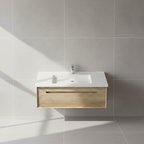 YE Wall-Hung Vanity Cabinet in Sand Oak - Premium Plywood Construction