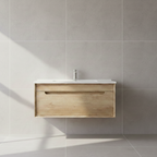 YE Wall-Hung Vanity Cabinet in Sand Oak - Premium Plywood Construction