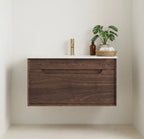 DE Wall-Hung Vanity in Walnut Oak - Premium Plywood Construction