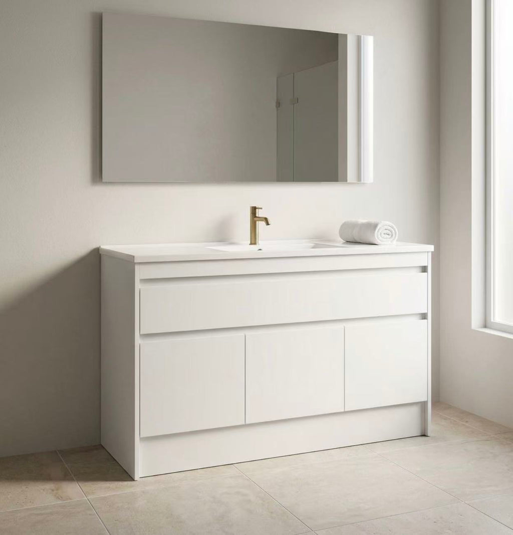 NVS Free Standing Vanity in Glossy White - Premium Plywood Construction