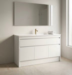 NVS Free Standing Vanity in Glossy White - Premium Plywood Construction