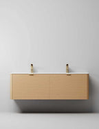 GOSS Luxe Collection Wall-Hung Vanity – Curved Fluted Sand Oak Finish