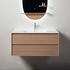GESS Luxe Collection Wall-Hung Vanity – Fluted Sand Oak Finish