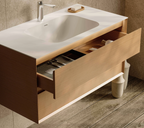 GESS Luxe Collection Wall-Hung Vanity – Fluted Sand Oak Finish