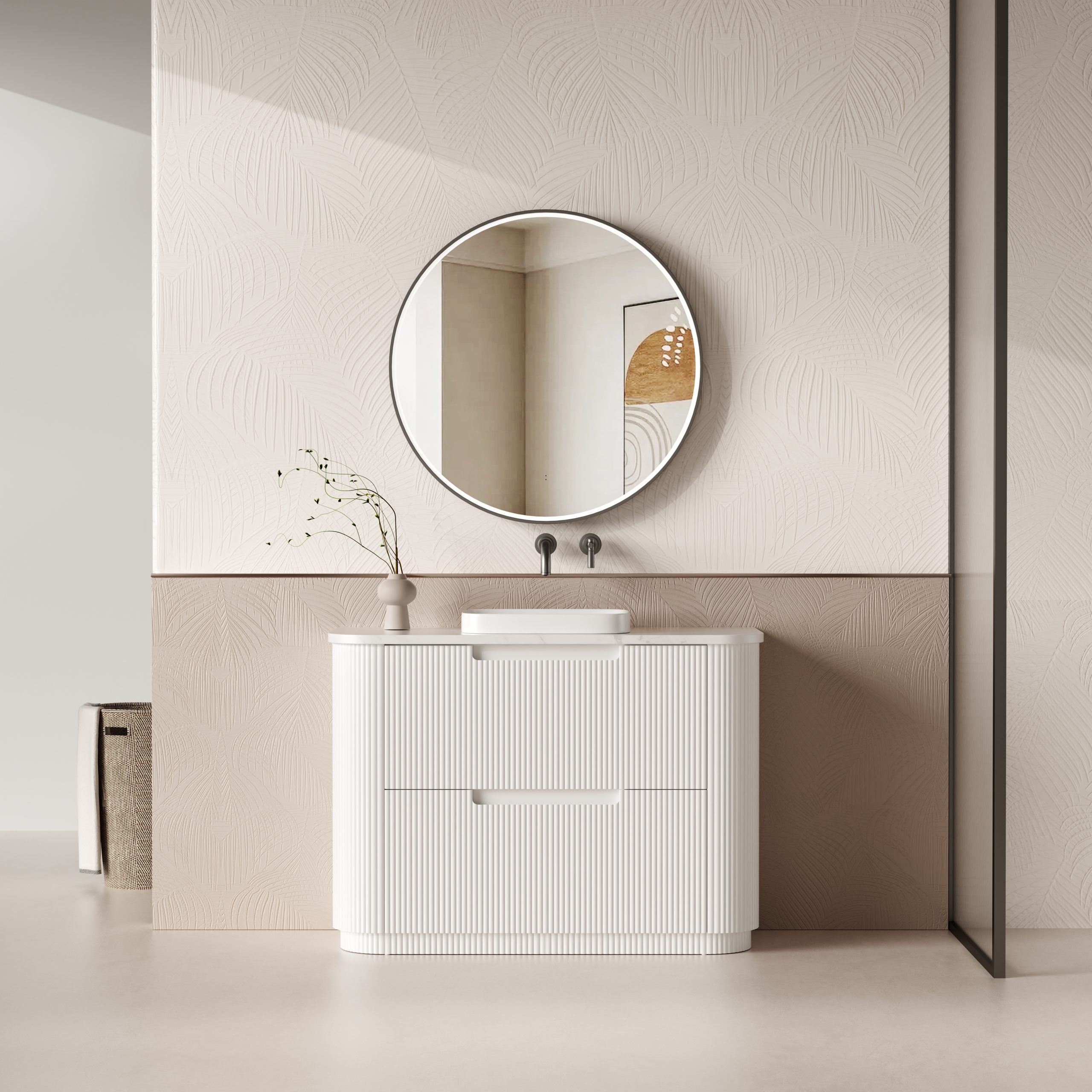 Aulic Curva Matte White Free Standing Vanity