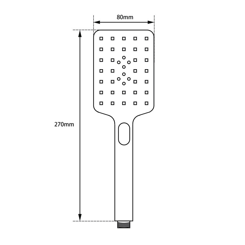 Square 3 Functions HandHeld Shower