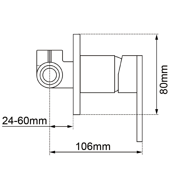 Lucid Pin Shower/Bath Wall Mixer