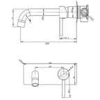 Lucid Pin Basin Wall Mixer With Spout