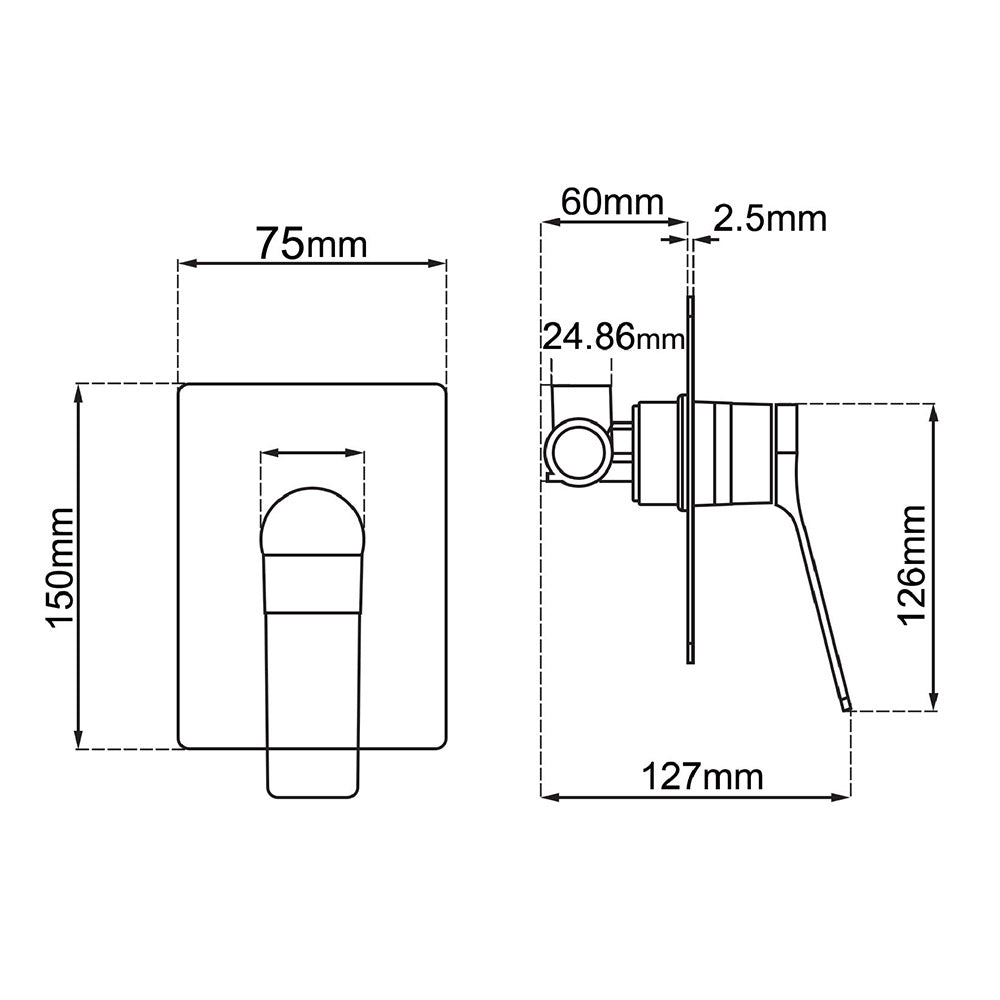 Rushy Square Wall Mixer