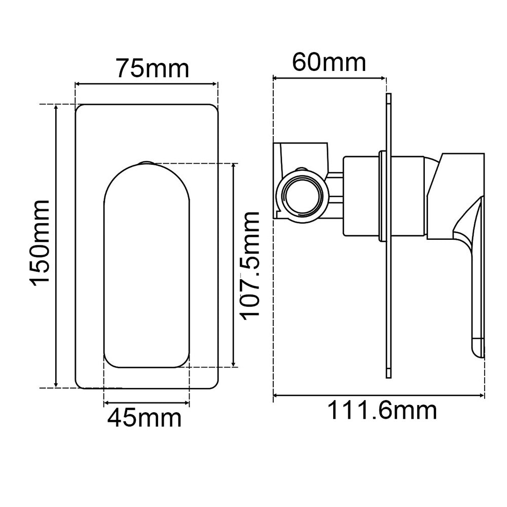 Vog Square Shower/Bath Wall Mixer