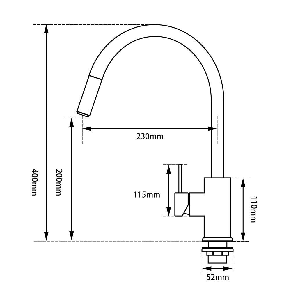 Round Pull Out Kitchen Sink Mixer