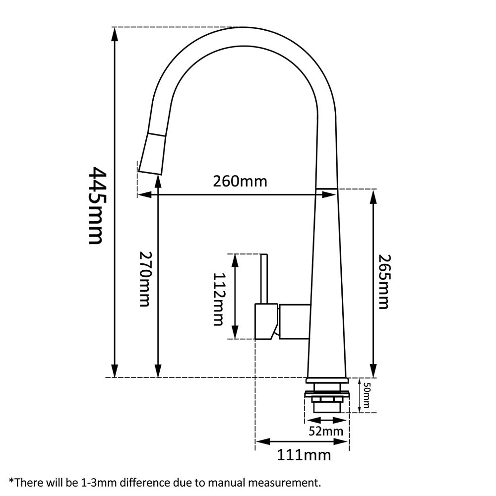 Round Pull Out Kitchen Sink Mixer Tap