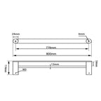 Rushy 600/800mm Double Towel Rail