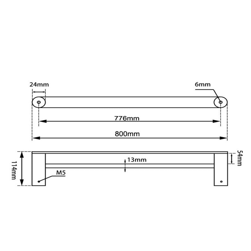 Rushy 600/800mm Double Towel Rail