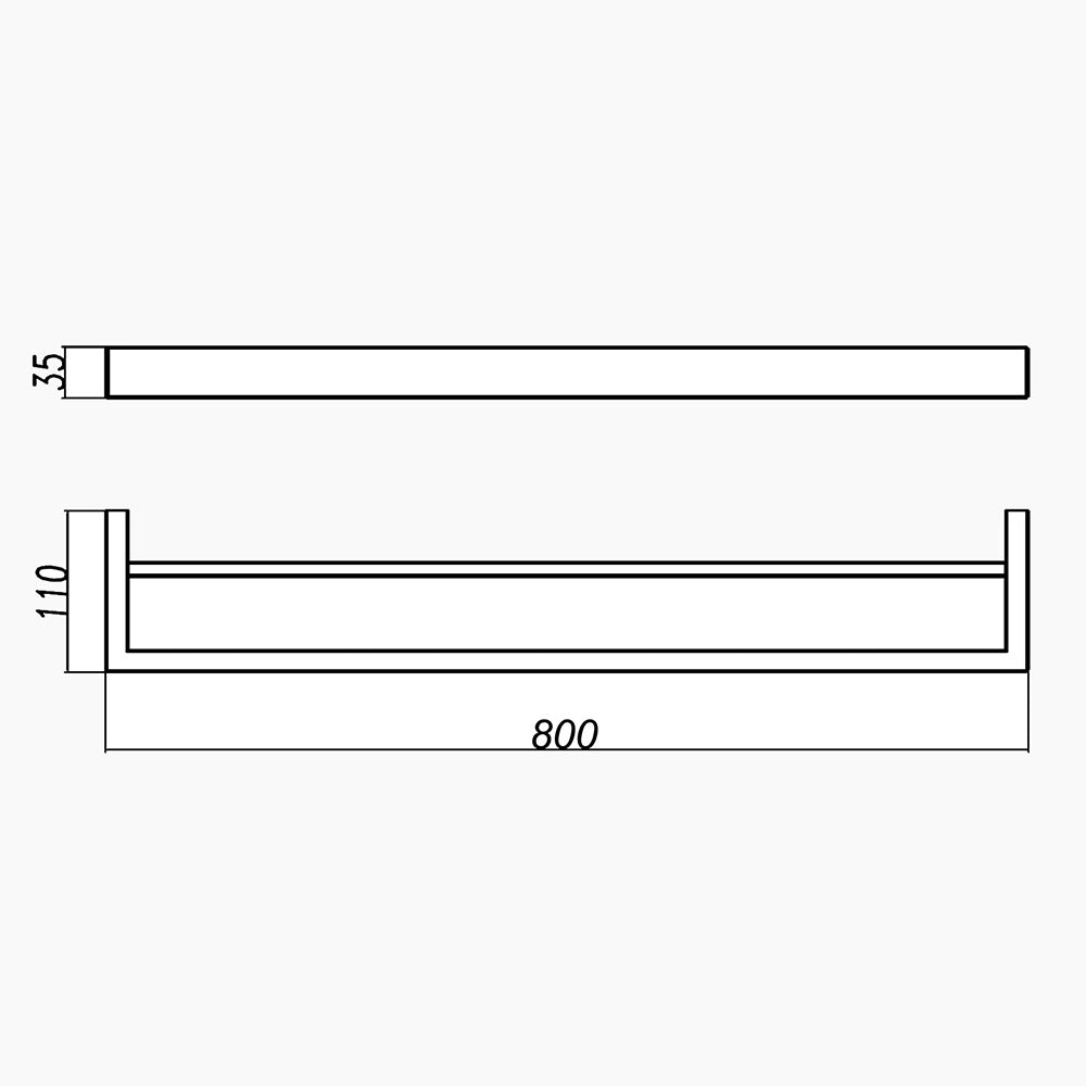 Ivano 800mm Double Towel Rail
