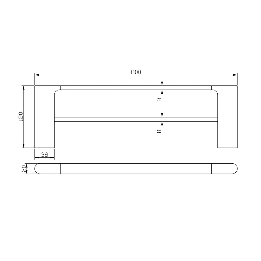 Vog 800mm Double Towel Rail