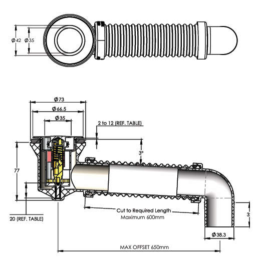 Bath Bend Pop Down® and Connector