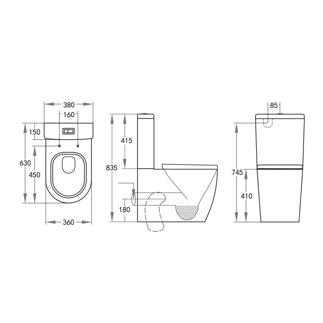 Tornado Series Toilet Suite, Tornado Flush Pan 2