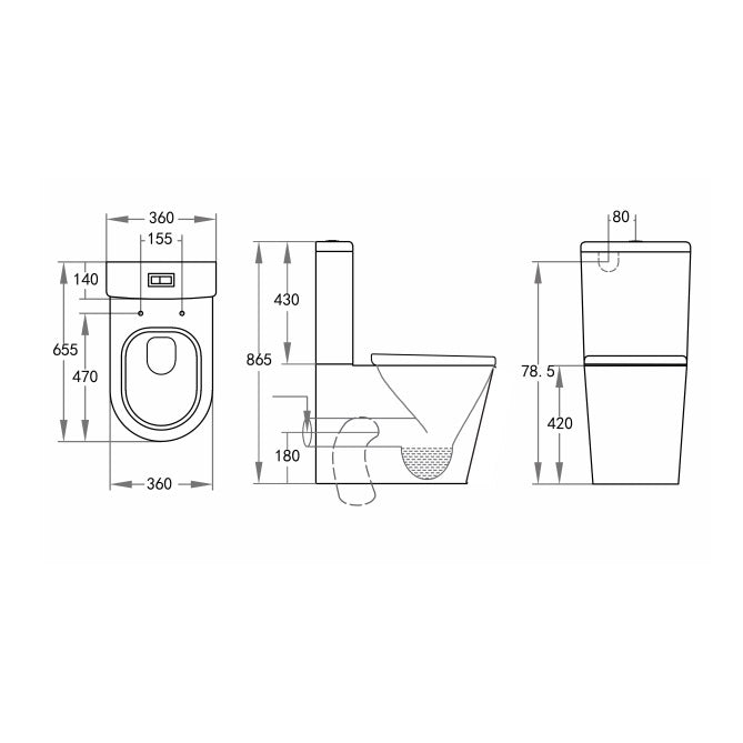 Tornado Series Toilet Suite, Tornado Flush Pan 1