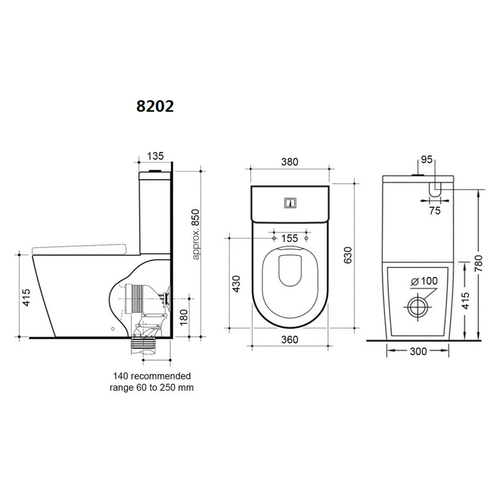 Rimless Wall Faced Toilet Suite 2