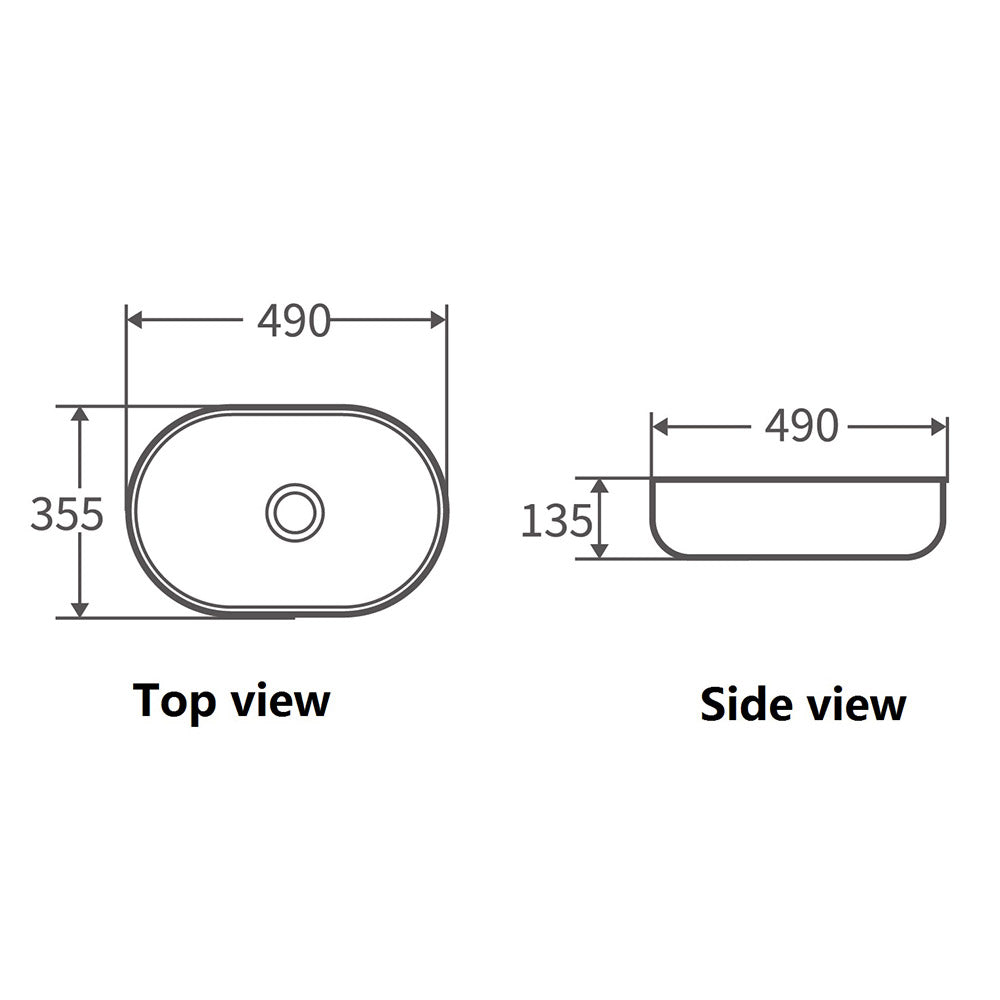 Oval Above Counter With Pattern Basin