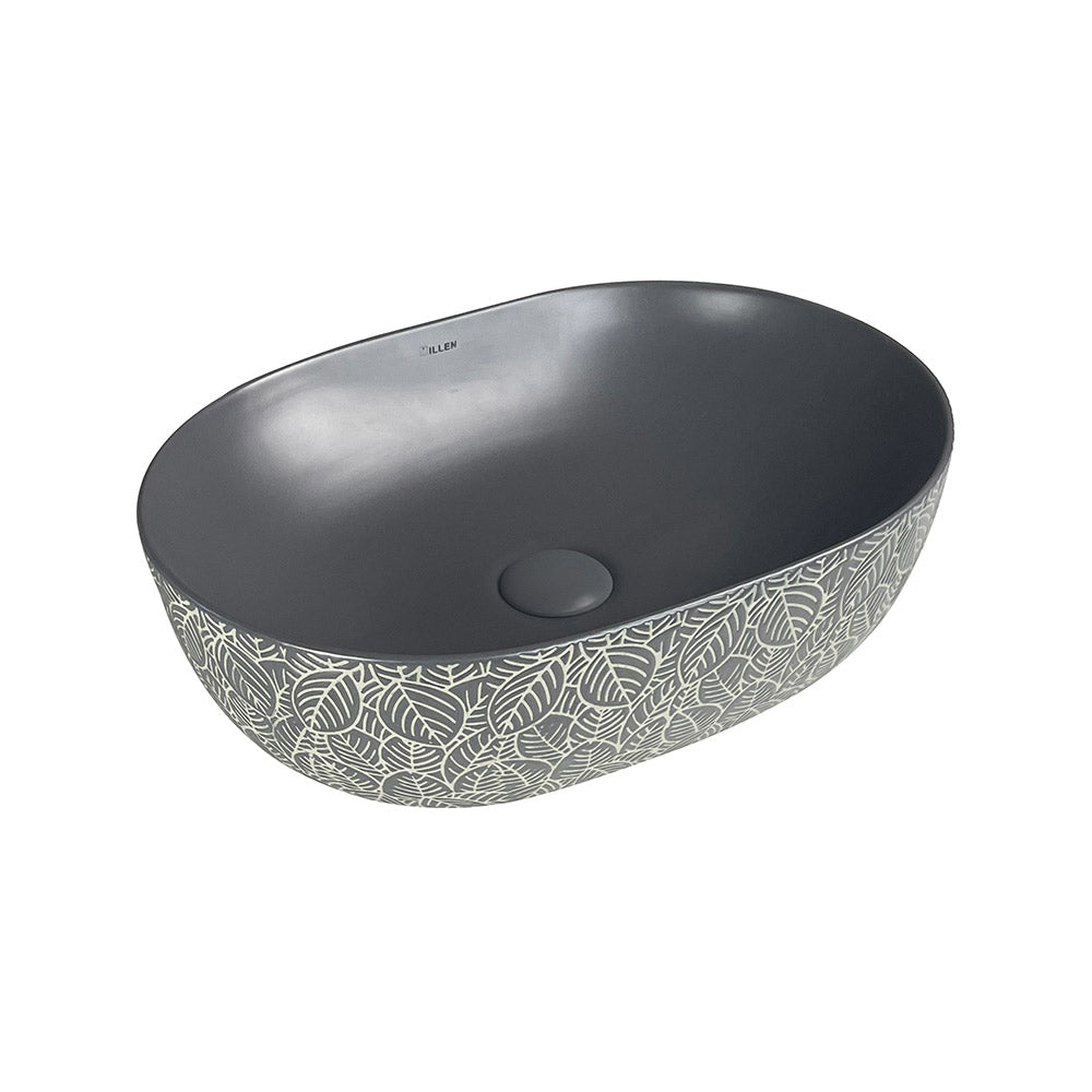 Oval Above Counter With Pattern Basin