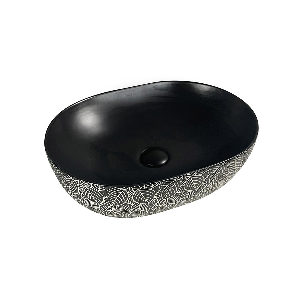 Oval Above Counter With Pattern Basin