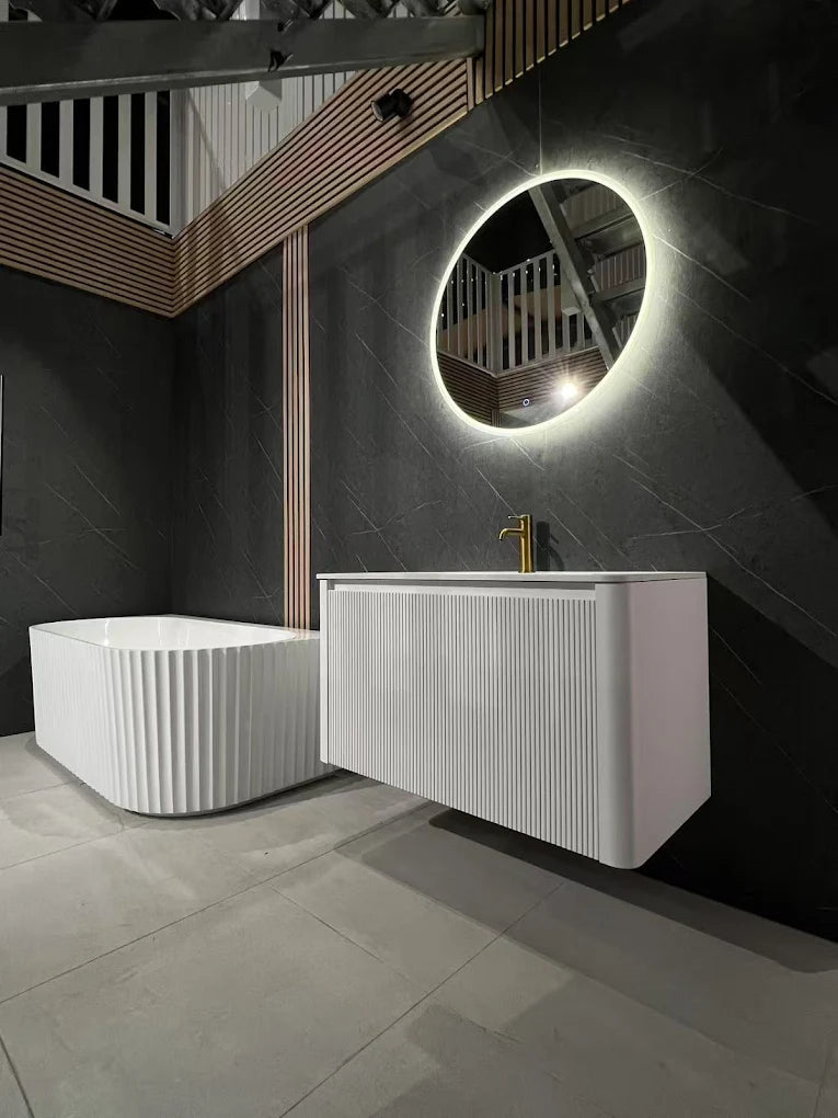 Vanity, Mirror and Bathtub