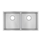 820x457x230mm Chrome Stainless Steel Double Bowl Kitchen Sink
